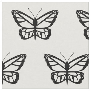 Tecido Ilustração de Forma de Borboleta Preta
