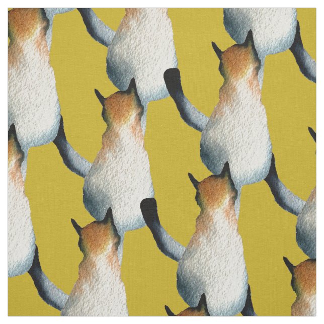 Tecido Ilustração de gato preto e marrom da Tabby (Modelo)