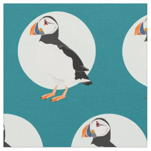 Tecido Ilustração de Pássaro Puffin