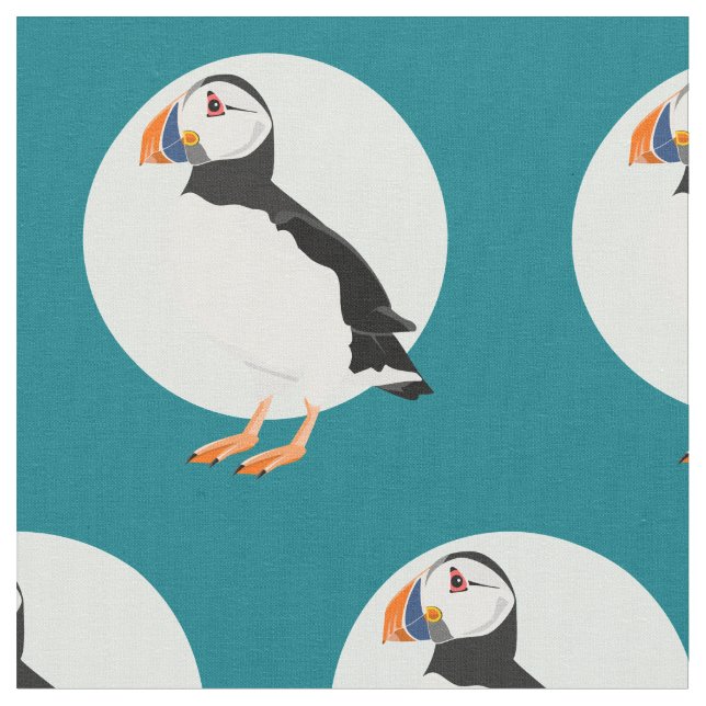Tecido Ilustração de Pássaro Puffin (Detalhe)