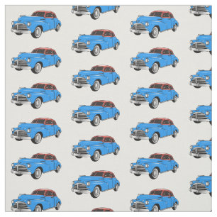 Tecido Ilustração do desenho animado Classic car 1948