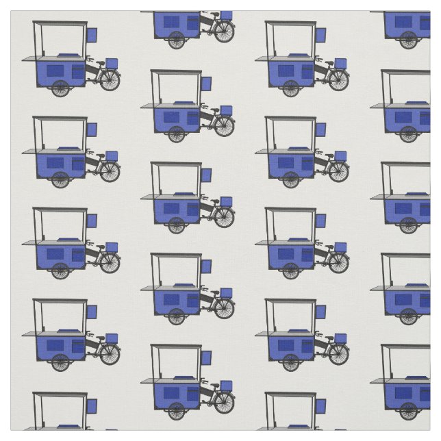 Tecido ilustração do desenho do carrinho de comida (Modelo)