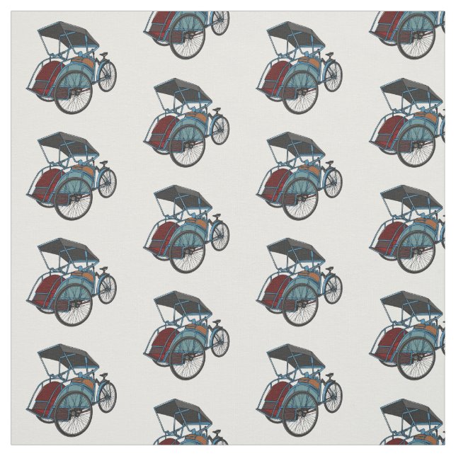 Tecido Ilustração do desenho do rickshaw Ciclo (Modelo)