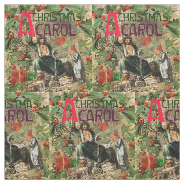 Tecido Ilustração do Espírito do Natal Presente Scrooge (Modelo)