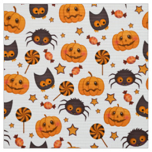 Tecido Ilustração do Padrão de Halloween