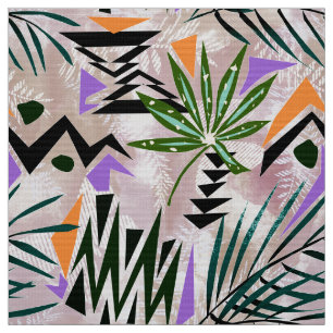 Tecido Ilustração havaiana tropical brilhante