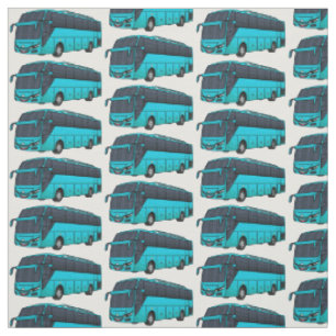 Tecido Ilustração moderna do desenho animado do ônibus de