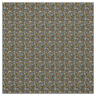 Tecido Ilustração Moderna do Meio século Selva de Tiki