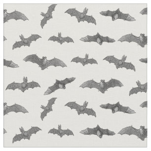 Tecido Ilustrações Antiquadas de Bat do Padrão de Hall