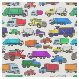 Tecido Ilustrações de Caminhão estilo Cartoon