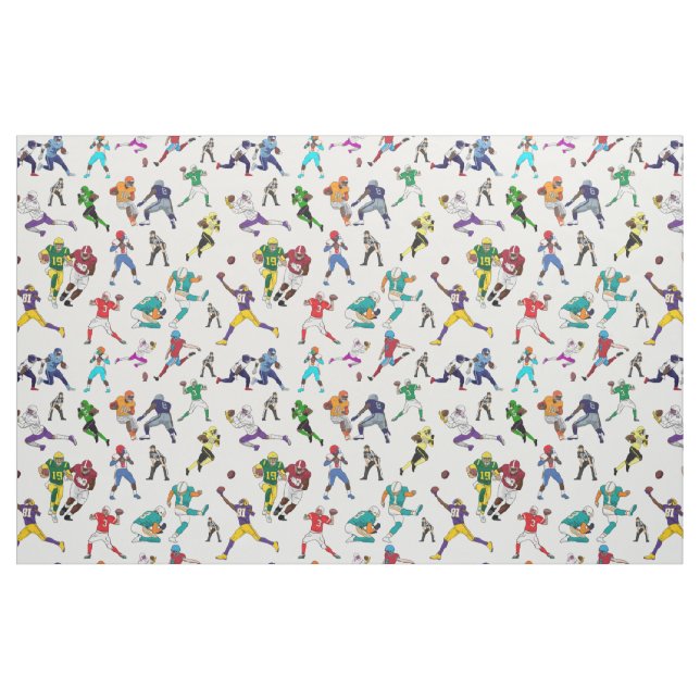 Tecido Ilustrações de Jogadores de Futebol Divertidos (Jarda)