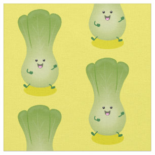 Tecido Imagem de desenho animado bonito de "baby bok choy