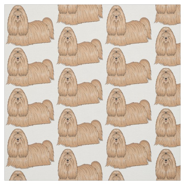 Tecido Imagem de desenho animado de cabelos longos Shih t (Modelo)