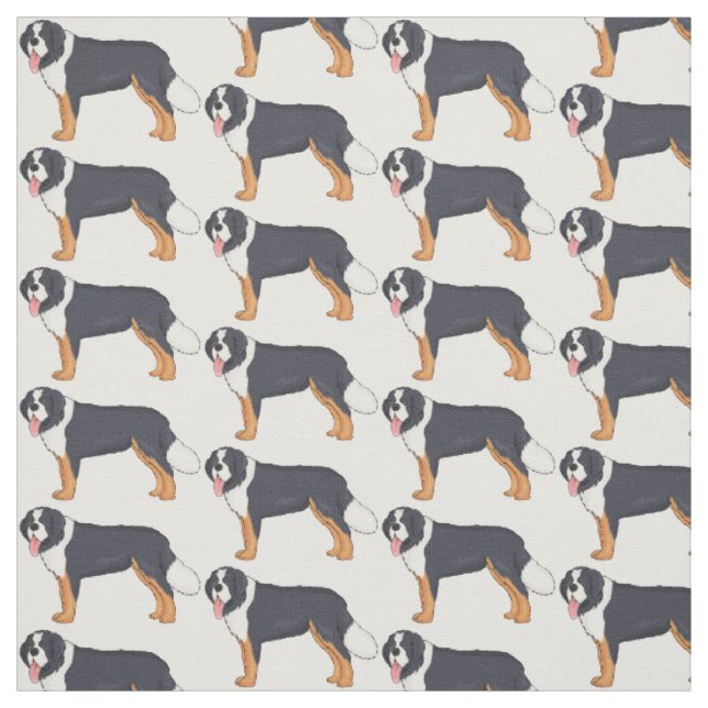 Tecido Imagem de desenho animado de cão da montanha Berne (Modelo)