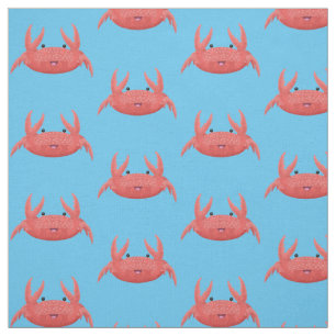 Tecido Imagem de desenho animado de caranguejo vermelho-b