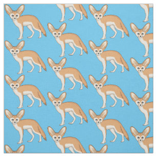 Tecido Imagem de desenho animado de fennec fox