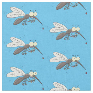 Tecido Imagem de desenho animado de insetos mosquitos eng