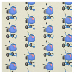Tecido Imagem de desenho animado de misturador azul engra