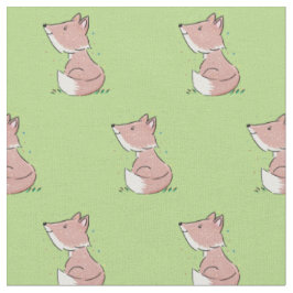 Tecido Imagem de desenho animado de raposas de bebês