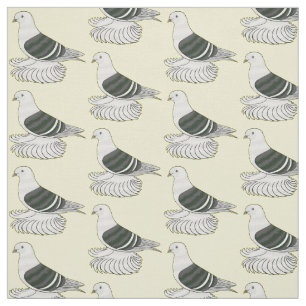 Tecido Imagem de desenho animado do pombo-escudo-saxão