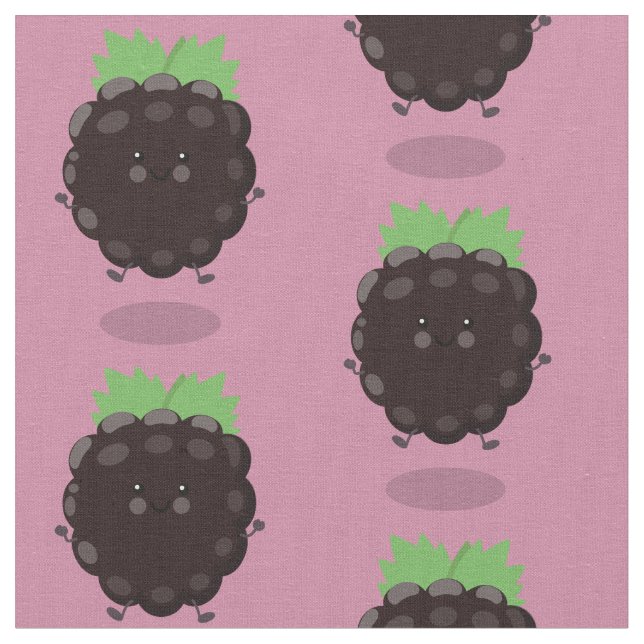 Tecido Imagem de desenho animado roxo de amora doce e fel (Detalhe)