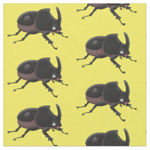 Tecido Imagem do desenho animado do besouro da rinoceront