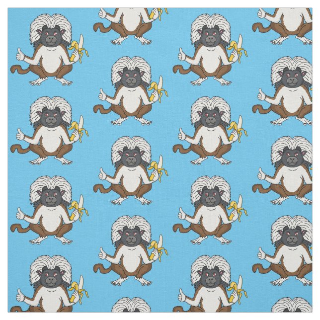 Tecido Imagem do desenho do macaco Cotton Top Tamarin (Modelo)