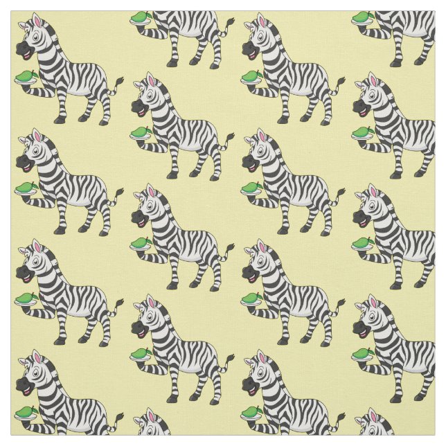 Tecido Imagem engraçada de desenho animado zebra (Modelo)