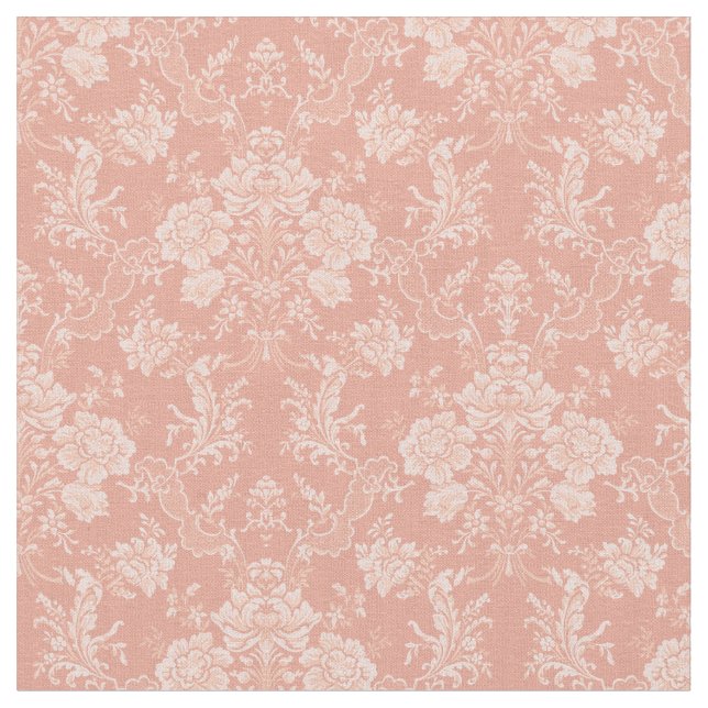 Tecido Imagem Romântica Chic Floral Damask-Peach (Detalhe)