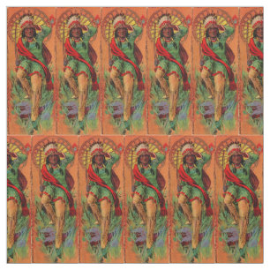 Tecido Impressão 1919 indiano da ilustração do nativo