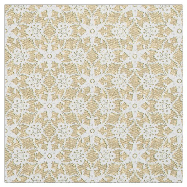 Tecido Impressão antigo do laço - branco e bege (Modelo)