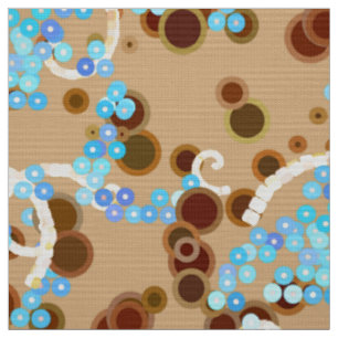 Tecido Impressão, Aqua e Brown abstratos modernos dos