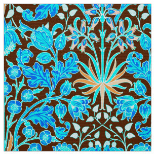 Tecido Impressão, Aqua e Brown do jacinto de William