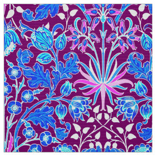 Tecido Impressão, Aqua e roxo do jacinto de William