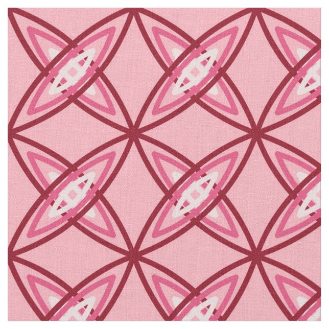 Tecido Impressão atômico moderno do meio século - rosa do (Detalhe)