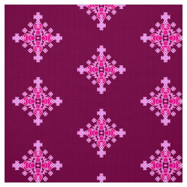 Tecido Impressão Bandana - rosa pálido e ameixa (Modelo)