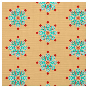 Tecido Impressão Bandana - turquesa e pêssego