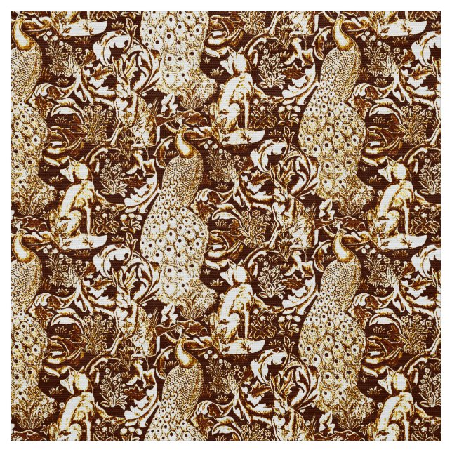 Tecido Impressão, Brown e creme do pavão de Nouveau da (Modelo)