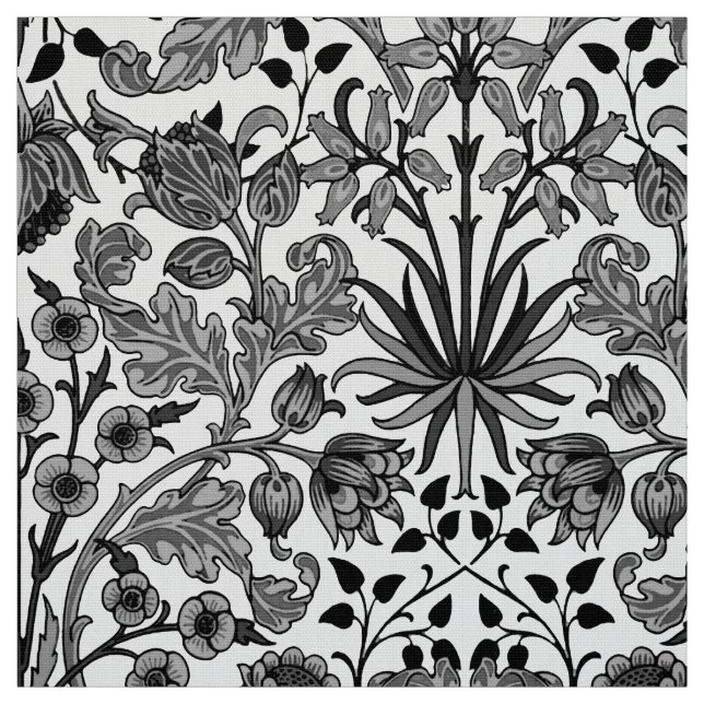 Tecido Impressão, cinzas, preto & branco do jacinto de (Modelo)