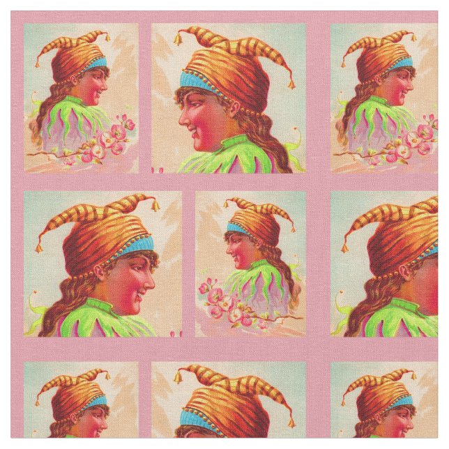 Tecido Impressão da dama vitoriana (Detalhe)