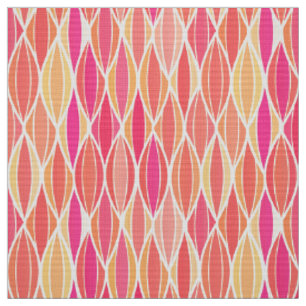 Tecido Impressão da fita do meio século - rosa, coral e