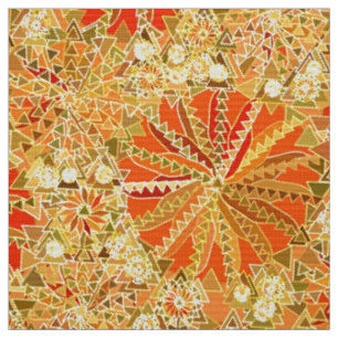 Tecido Impressão da mandala, ouro da mostarda e laranja