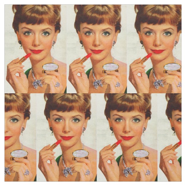 Tecido impressão da senhora do batom dos anos 60 (Modelo)