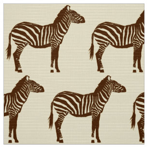Tecido Impressão da zebra - castanho chocolate e bege