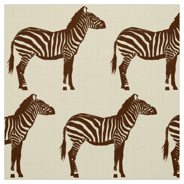 Tecido Impressão da zebra - castanho chocolate e bege (Modelo)