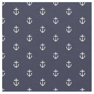 Tecido Impressão de Âncora Azul marinho