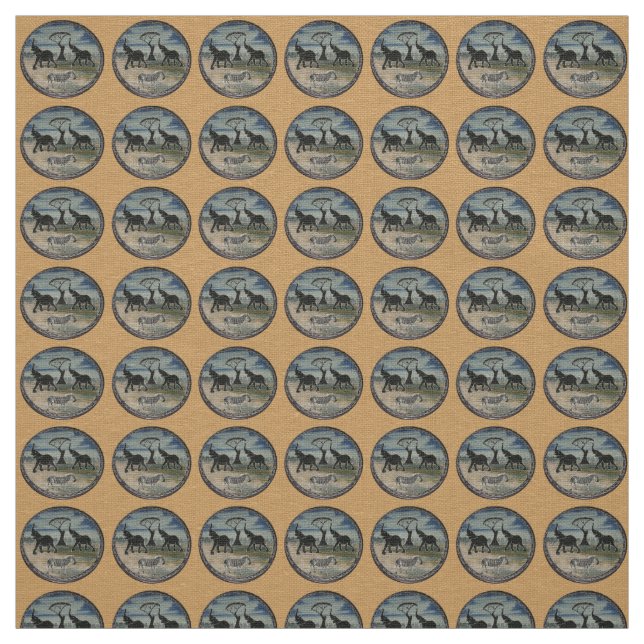 Tecido Impressão de Arte de Elefante Africano (Modelo)