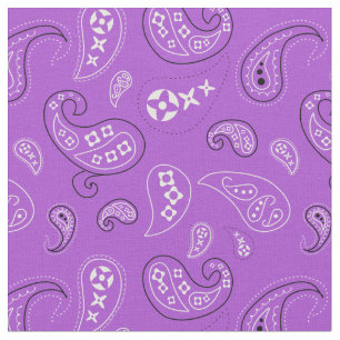 Tecido Impressão de Bandana - Púrpura Brilhante Paisley