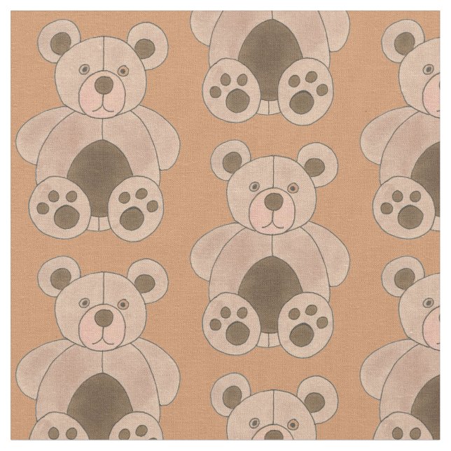 Tecido Impressão De Brinquedo De Barco Castanho Teddy (Detalhe)