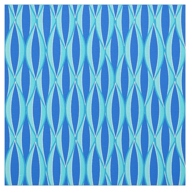 Tecido Impressão de fita do século médio - tons azuis (Modelo)